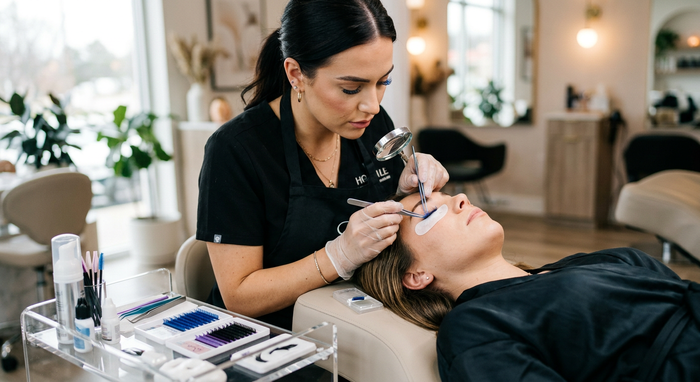 Applying fashion-forward lash extensions