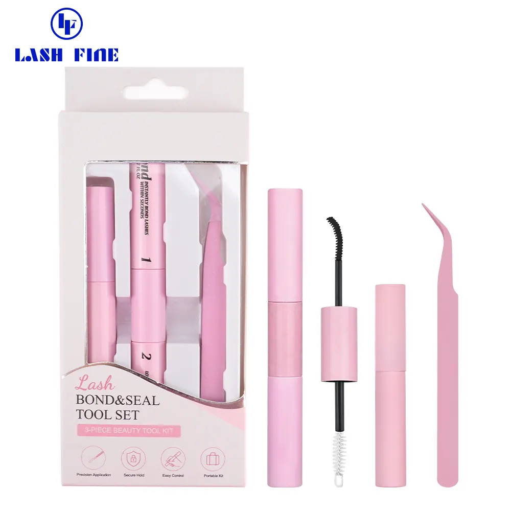 Lash bond and seal pens in four colourways: white, rose gold, pink and black
